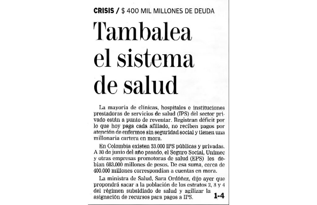 La tragedia del Titanic de la Salud