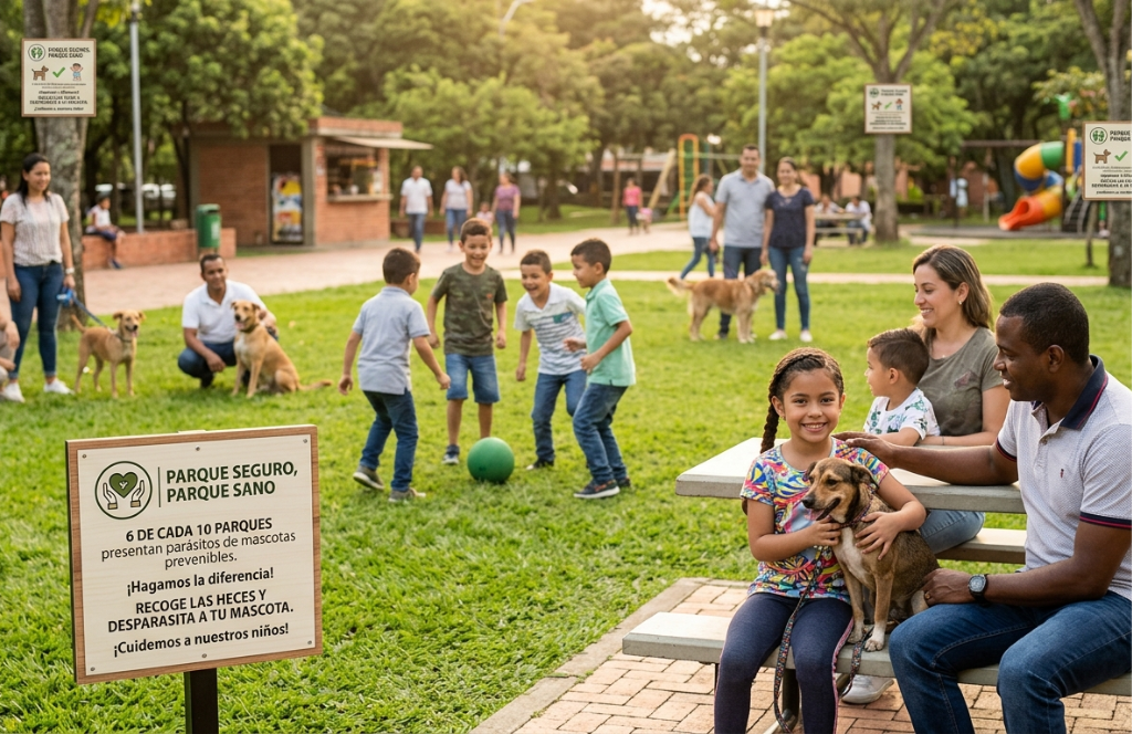 6 de cada 10 parques en Colombia presentan parásitos prevenibles asociados a animales de compañía